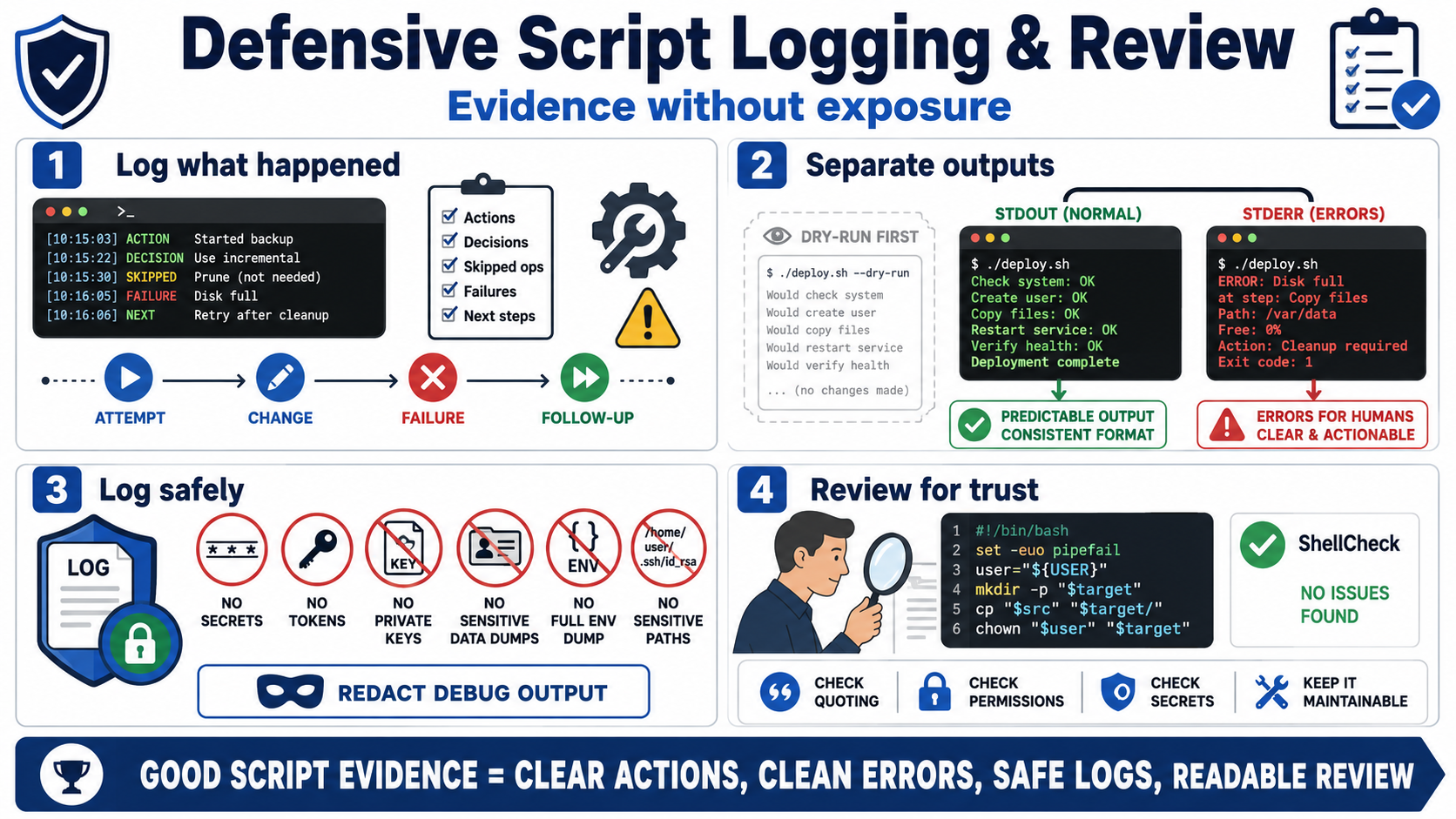 Blank white placeholder for Logging, Review, and Operational Evidence.